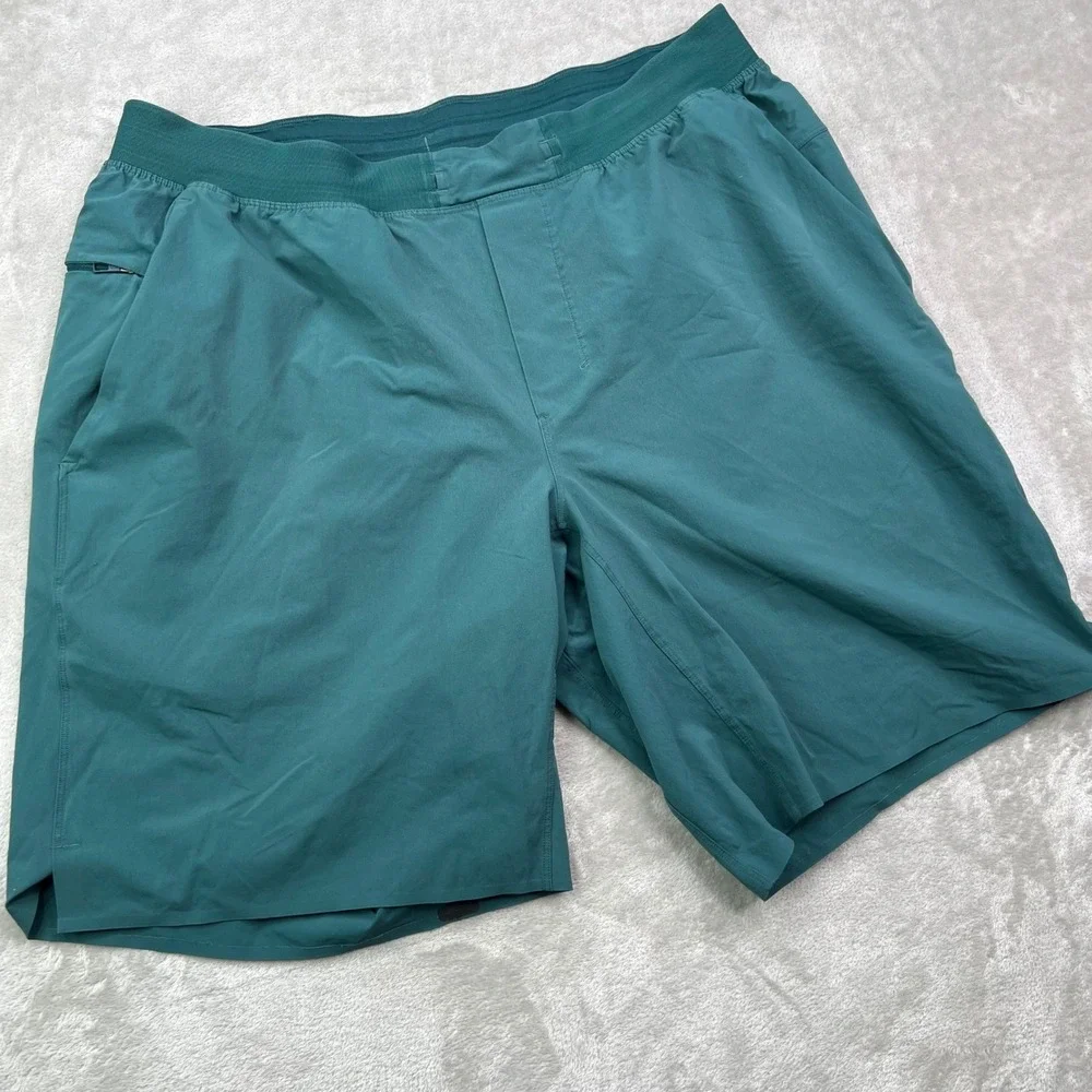 Lululemon T.H.E Shorts Mens XL Mach Green Solid Athletic Gym Linerless 9
